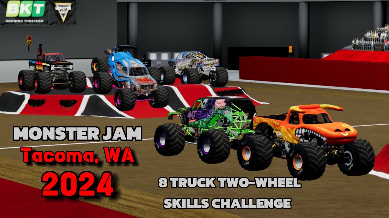 BeamNG.Drive Monster Jam | Tacoma, WA - Two Wheel Skills Challenge (Map Promo)