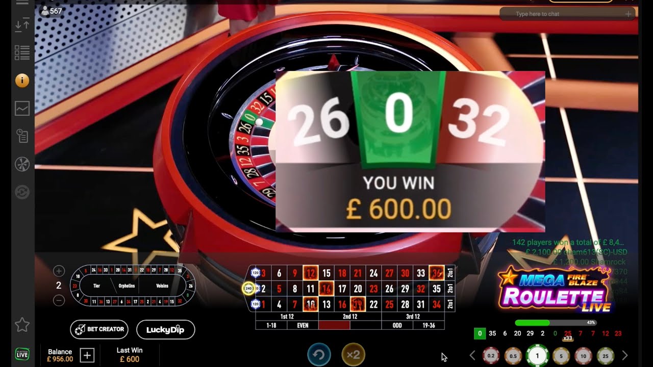 Mega Fire Blaze Roulette Live