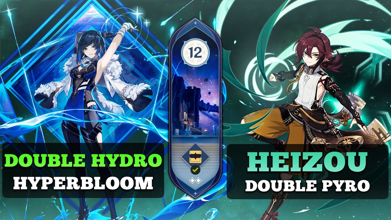 Double Hydro Hyperbloom & Heizou Double Pyro - Spiral Abyss 4.0 Floor 12 All Chambers