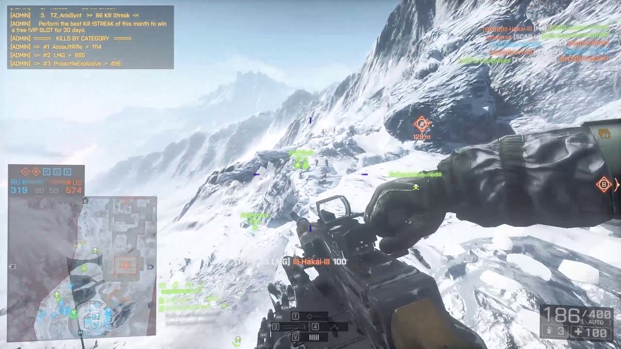 Rambo Mode ON #29 161 KILL #Type88 - Battlefield 4