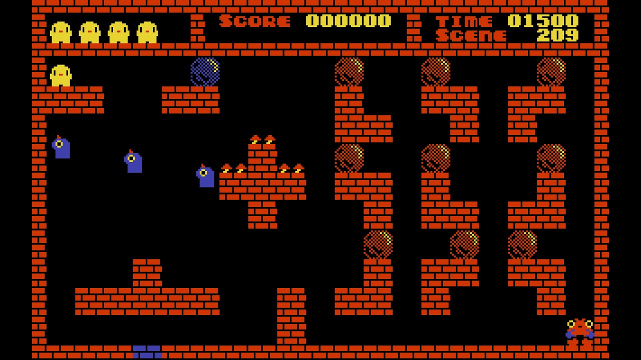 Flappy MZ-800 scene 209: 9 stones on 9 corners (method 1, fast)