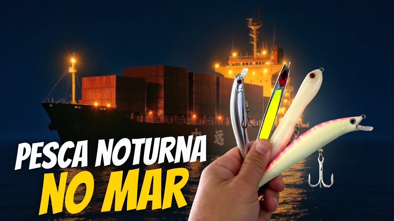 FIZ UMA PESCA NOTURNA C\ ISCA ARTIFICIAL NO MAR | AS MELHORES ISCAS!