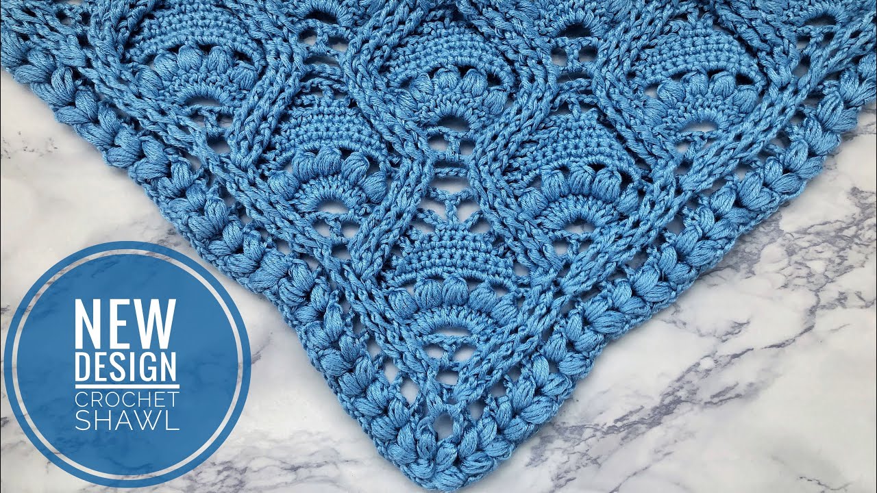 EASY CROCHET SHAWL TUTORIAL || How to crochet pineapple puff stitch pattern for beginners