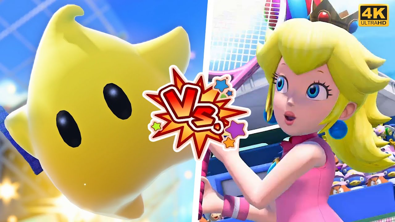 Luma Yoshi Vs. Peach Bowser - Mario Tennis Aces ⁴ᴷ