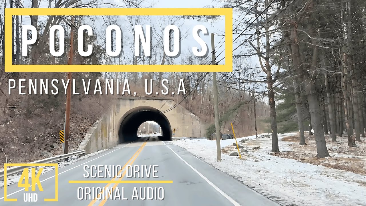 4K City Streets: A Chill Day Drive Through Poconos, Pennsylvania | Relaxing Music