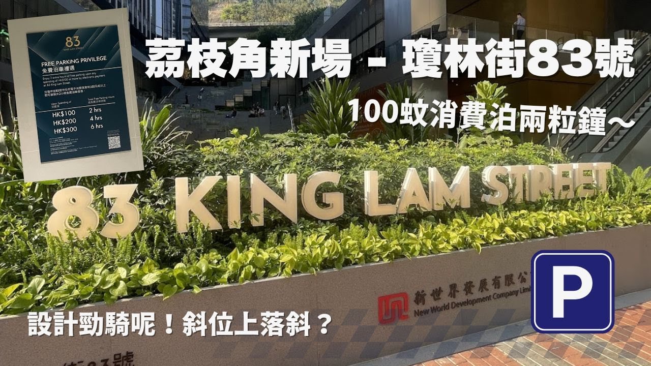 茘枝角瓊林街83號泊車 83 King Lam Street, Lai Chi Kok | 奇怪設計停車場、斜路勁窄？｜寵物友善商場．石陣打卡