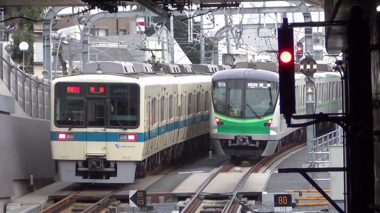 【3.17小田急複々線へ】東北沢駅　小田急線ダイヤ改正後の初朝ラッシュ　電車発着と通過　小田急線