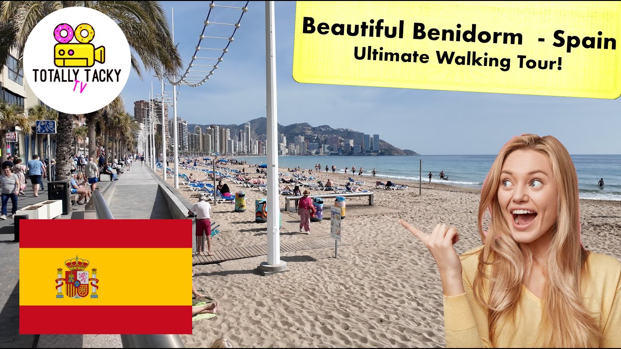 Beautiful Benidorm Ultimate Walking Tour - Alicante Spain  ASMR 4K