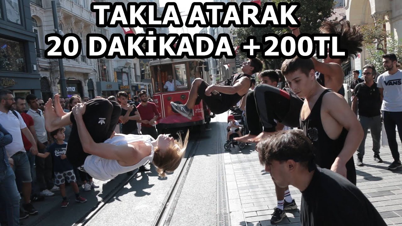TAKSİMDE TAKLA ATARAK PARA KAZANDIK(+200TL)