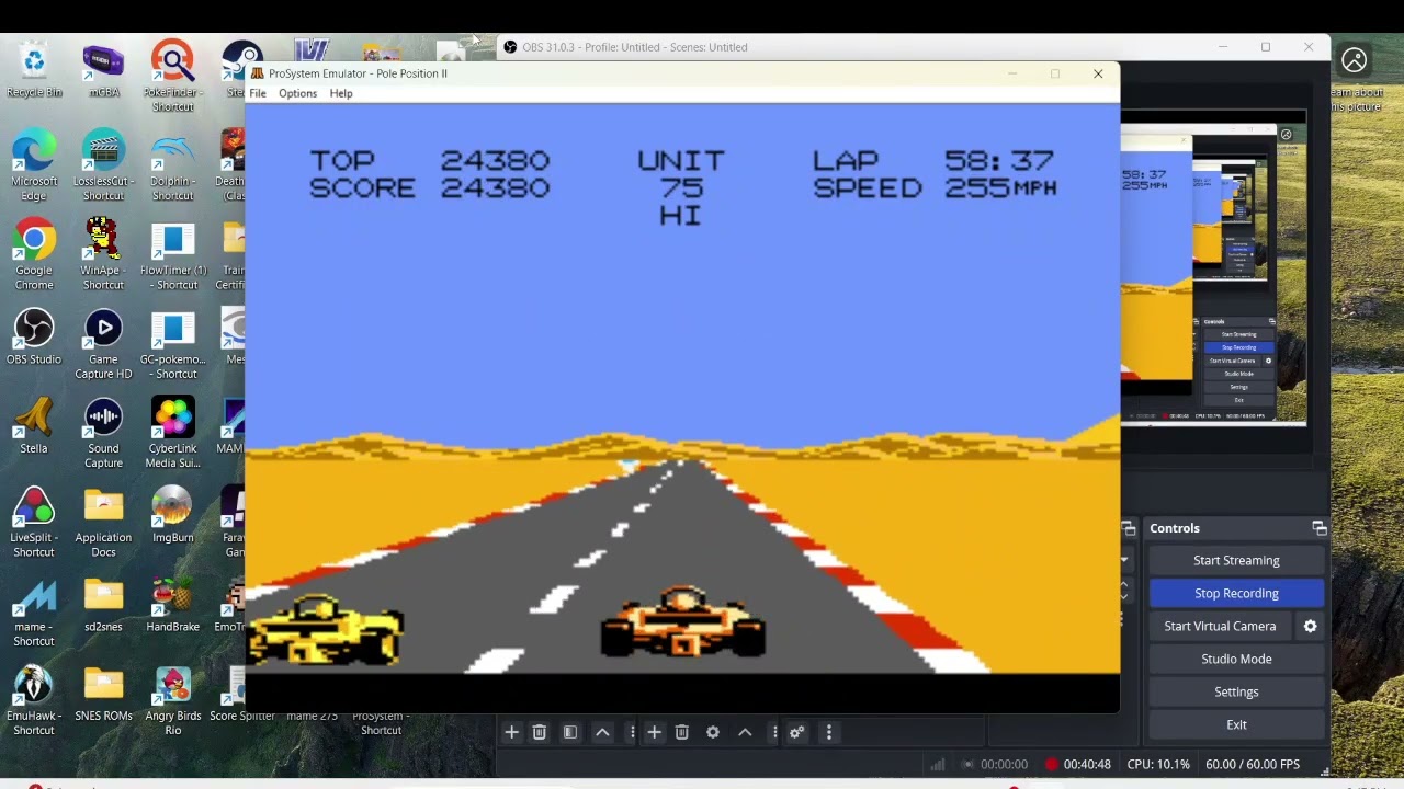 Pole Position II (Atari 7800) - Test - 74,750 pts.