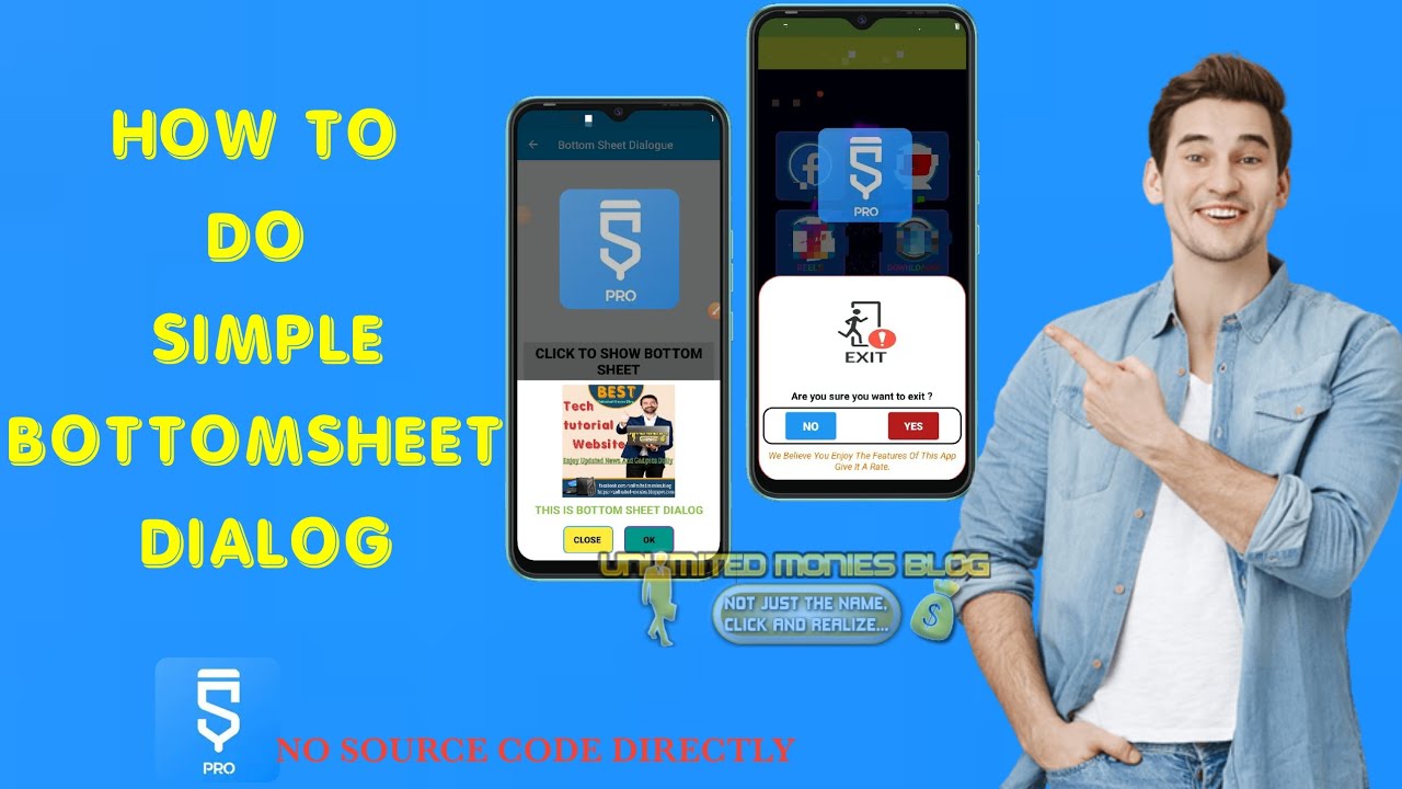 How To Do Simple Bottom Sheet Dialog In Our App Using Sketchware. (No Add Source Code Directly)