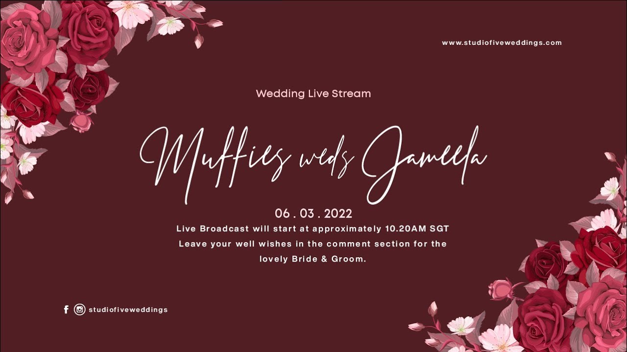Wedding Livestream Of Muffies & Jameela @ Raffles Town Club | Ustaz Ziyaudeen