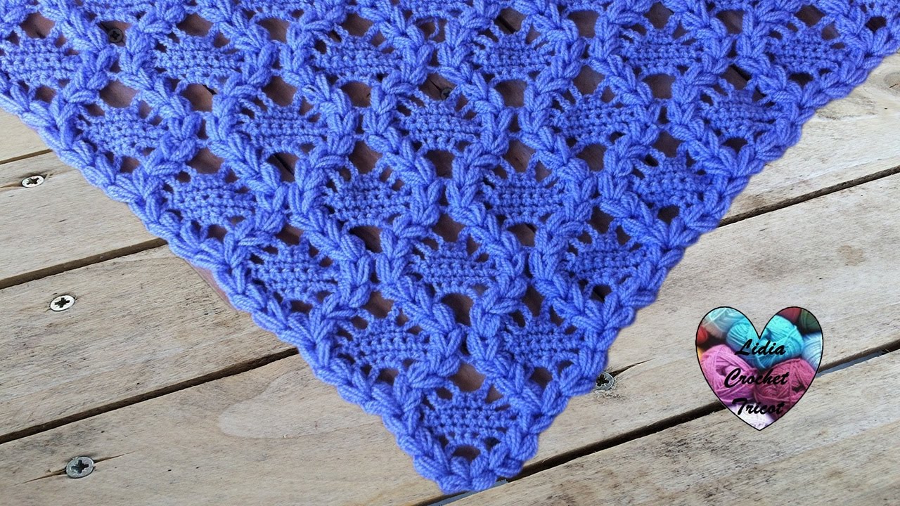 Châle couronnes crochet facile / Crowns shawl crochet (english subtitles)