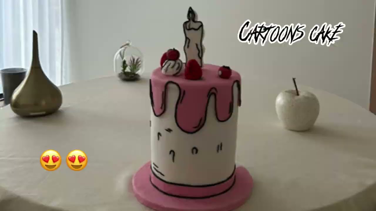 Cartoons cake a la pâte à sucre