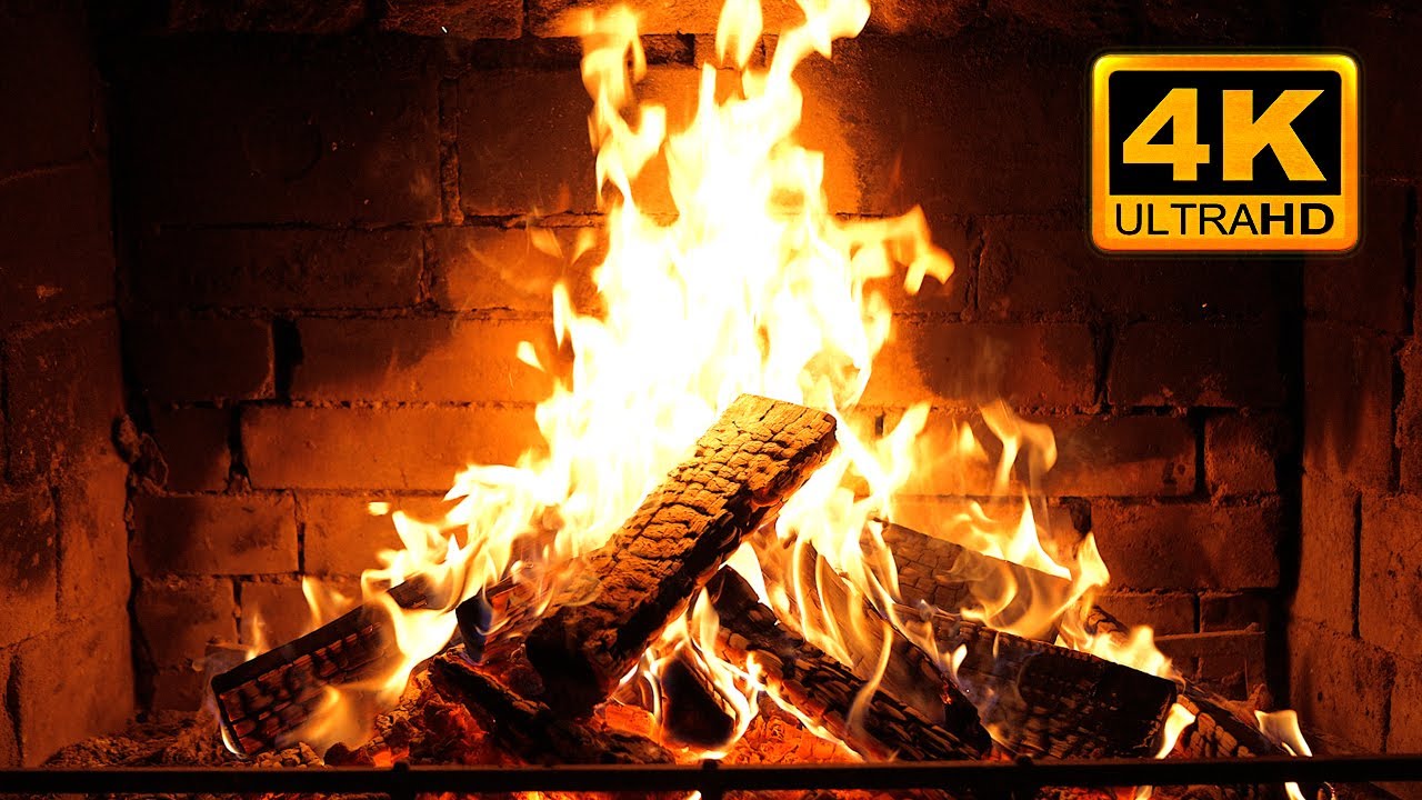 🔥 Fireplace 4K UHD! Fireplace with Crackling Fire Sounds. Fireplace Ambience