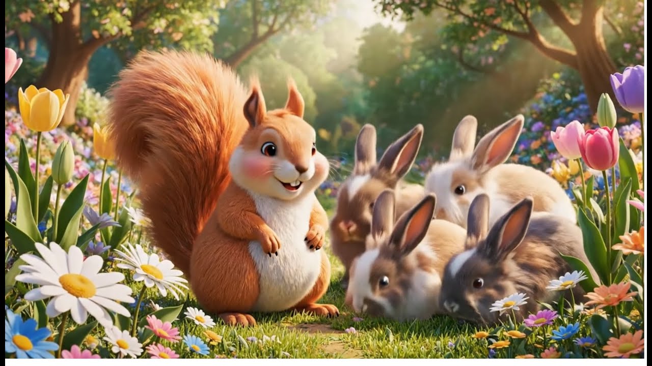 Squirrel Visits the Flower Valley 🌸🐿️ | A Beautiful Nature Adventure | Kids Cartoon