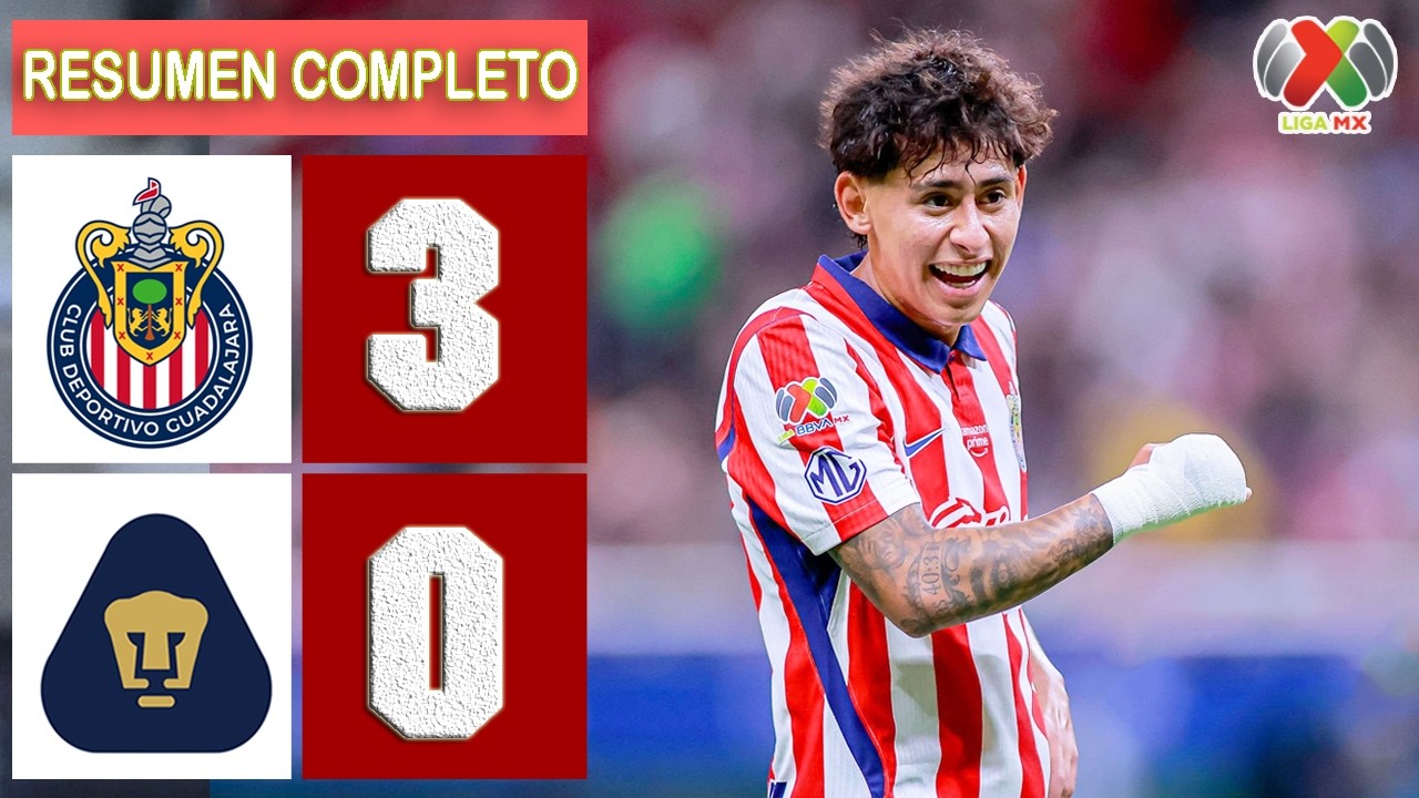 Chivas Guadalajara vs Pumas UNAM 3-0 Resumen Y Goles COMPLETO 🔥 Liga MX 2026 HD