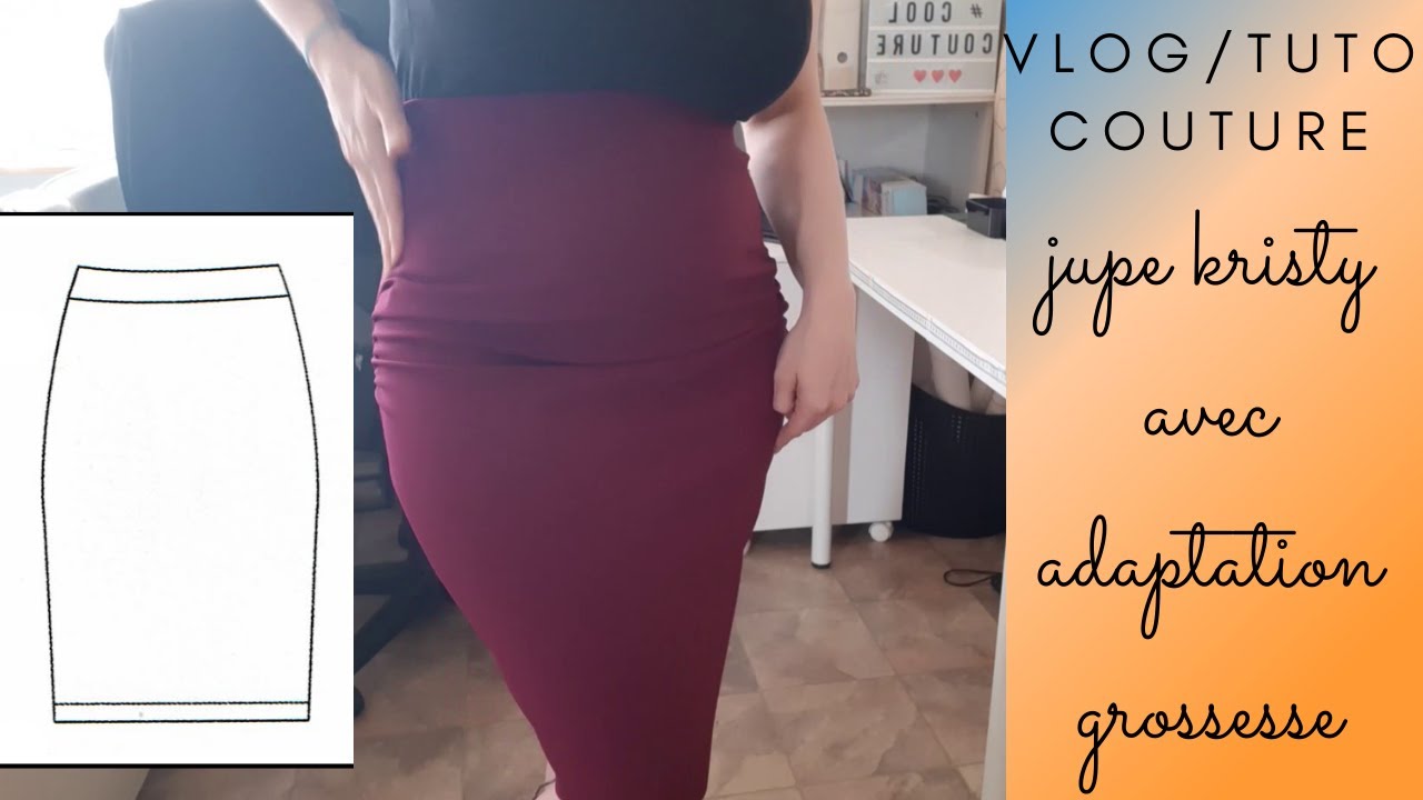 jupe kristy avec adaptation pour grossesse / la maison victor