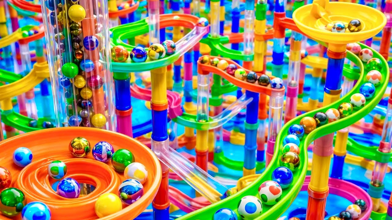 Marble Run ASMR – A Relaxing and Satisfying Experience with Dual Electric Elevation & Glass Audio