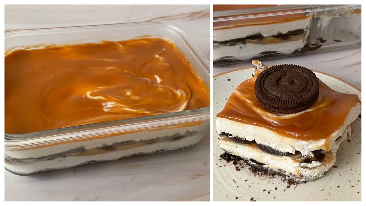 10 Minutes Oreo Caramel Dessert |No Bake Oreo Chocolate Caramel Pudding Instant Oreo Caramel Pudding