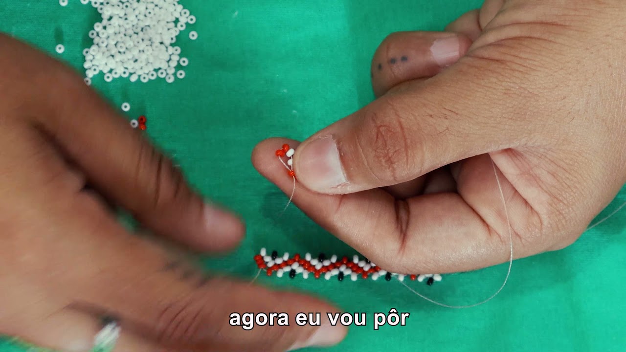 Tutorial Anel de Miçangas com Grafismo Marajoara