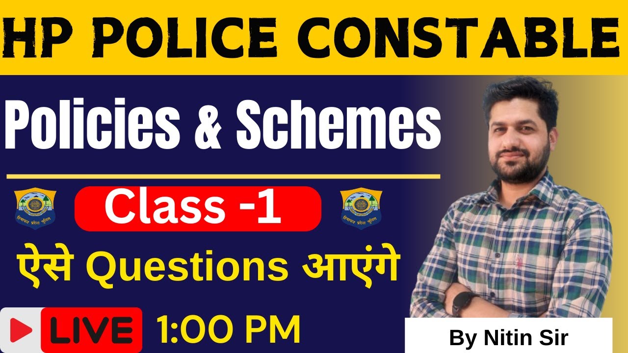 HP Police Constable 2024 | Policies and Schemes (Class -1) | Practice Questions