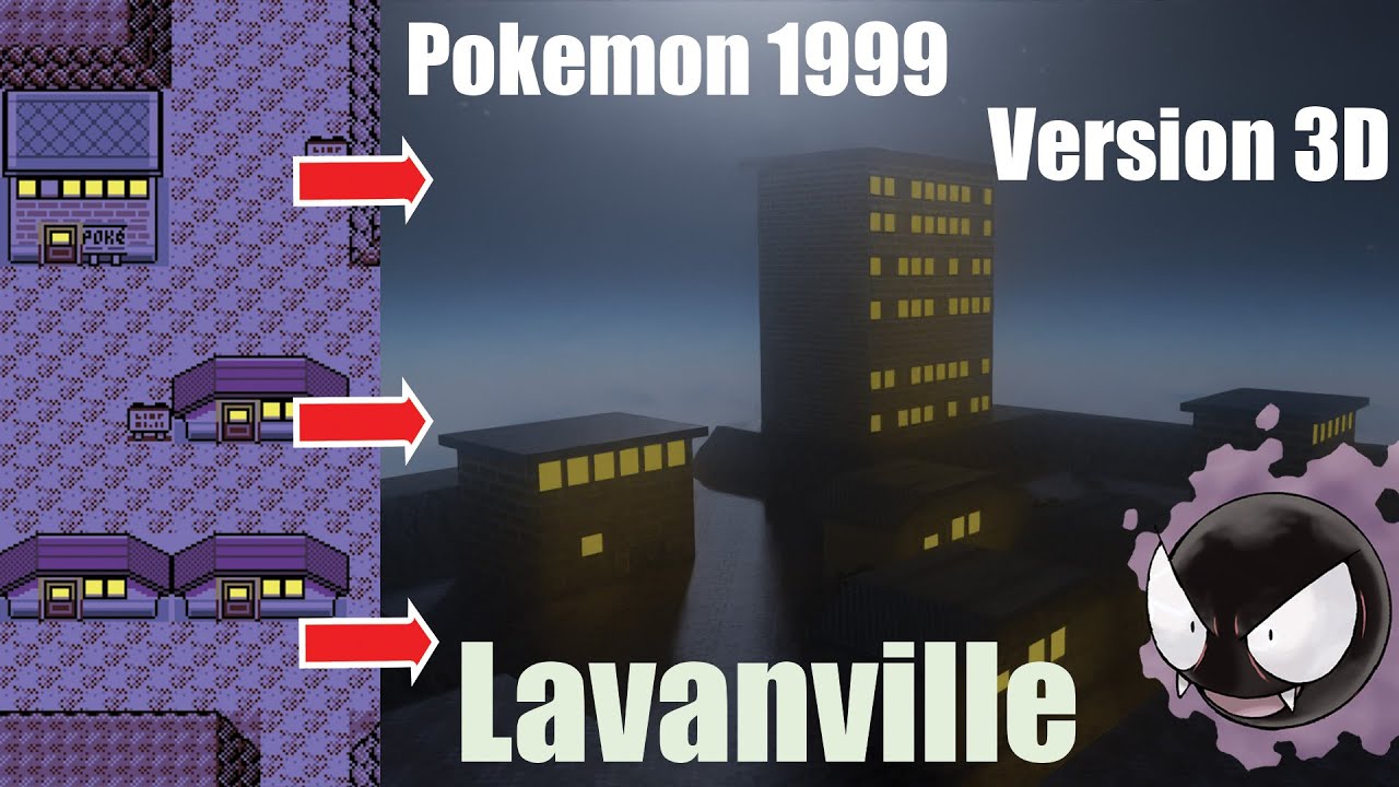 Lavender Town 3D (Lavanville) - Animation 3D dans la ville la plus hant&eacute;e de Pok&eacute;mon