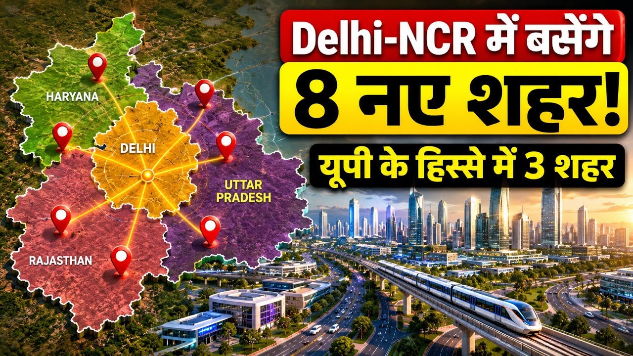 Delhi-NCR में बसेंगे 8 नए शहर! 😱 UP को मिलेंगे 3 नए शहर | NCR Plan 2041 | Smart City