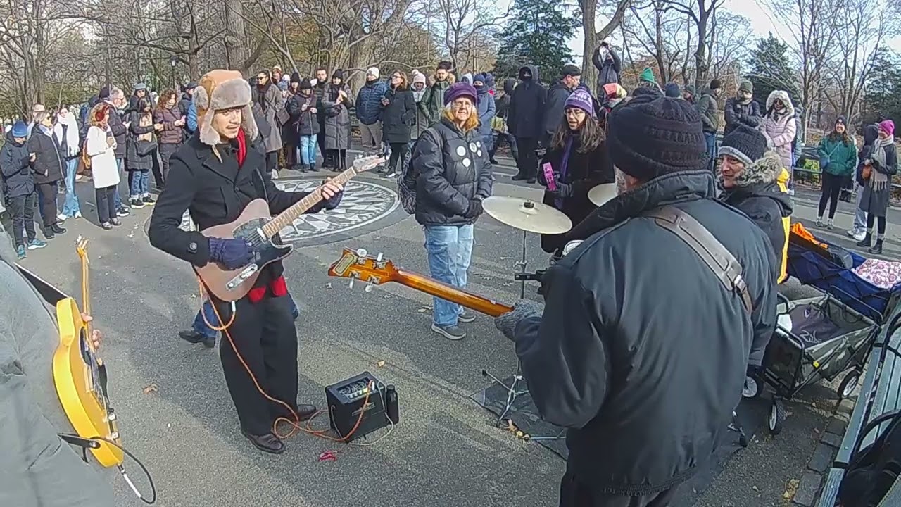 John Lennon Memorial, 2025  Strawberry Fields, NYC. 10 AM Morning Warm Up. @jbyesterday3959