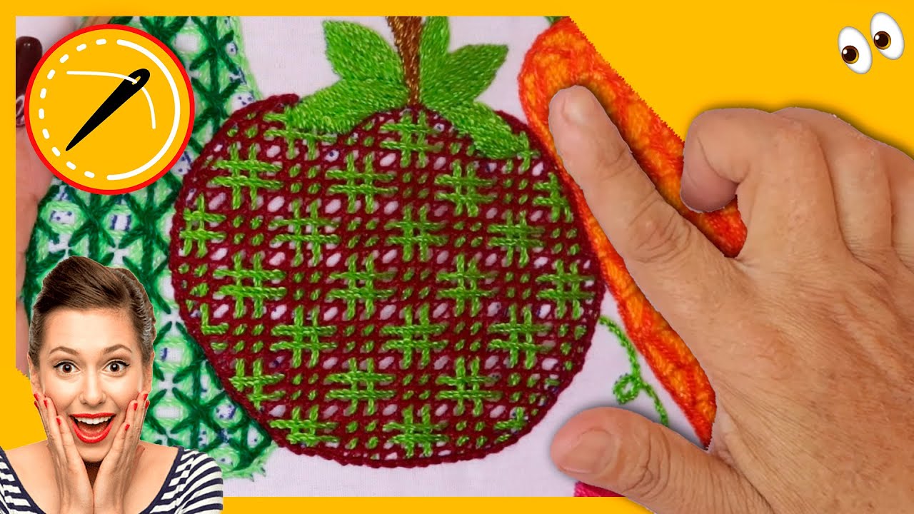 🙋🏻‍♀️ BORDADOS FACILES 64 🧶BORDANDO JITOMATE PASO A PASO 🌿