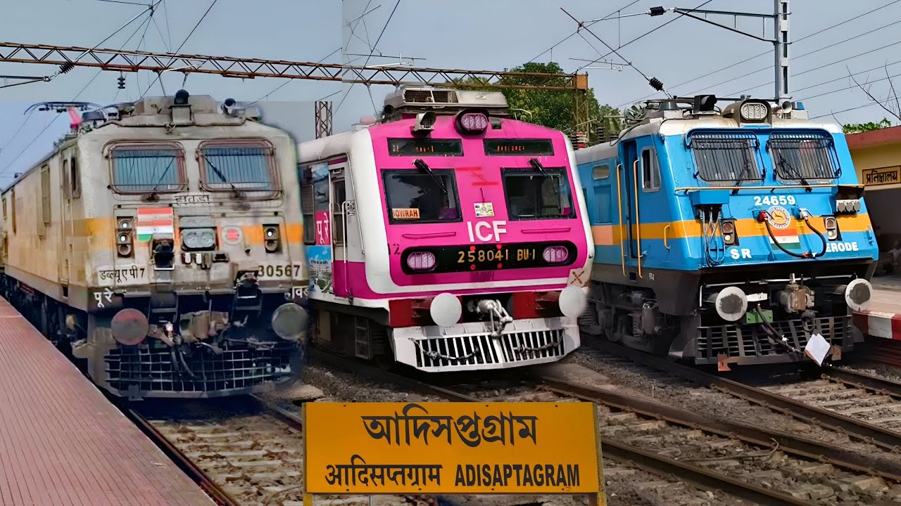 DIFFERENT MODEL LOCAL & EXPRESS ACTION SPOTTED AT ADISAPTAGRAM #indianrailways #icf #howrahdivision