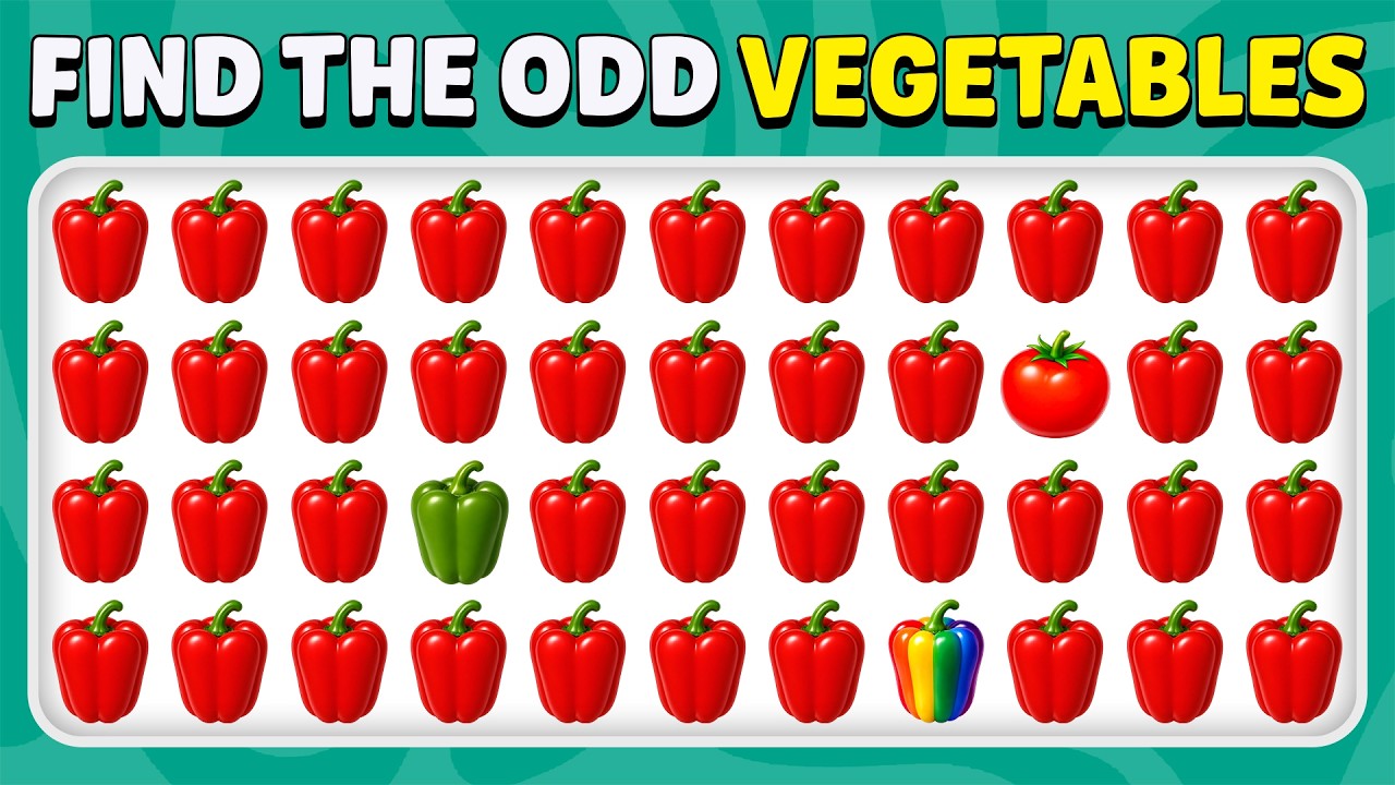 Find the Different Emoji – Vegetables 🥕🥦🍅 | 40 Ultimate Levels | Emoji Quiz | Piggy Quiz
