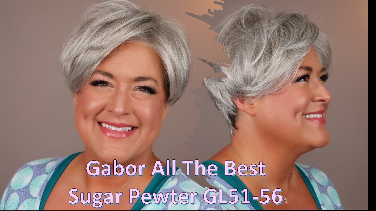 Gabor ALL THE BEST in SUGARED PEWTER GL51-56 | Short Lace Front Mono Top LIGHTWEIGHT synthetic wig