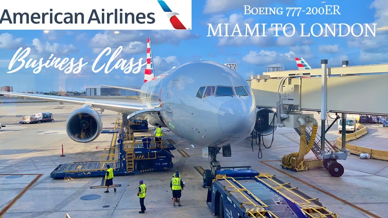 American Airlines Business Class Boeing 777-200ER Miami to London
