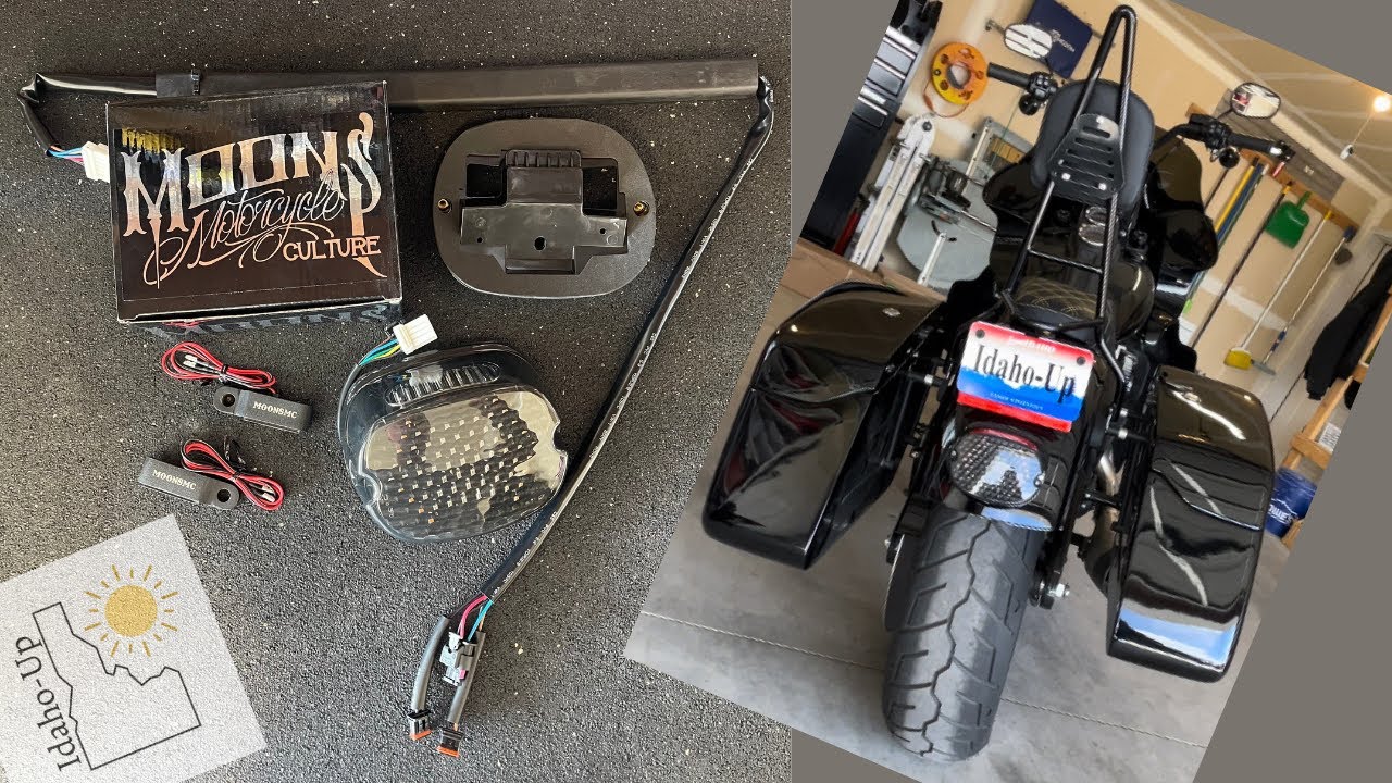 Задний фонарь M8 Harley Moons MC LED и указатель поворота на руле Установка и демонстрация Low Ri...