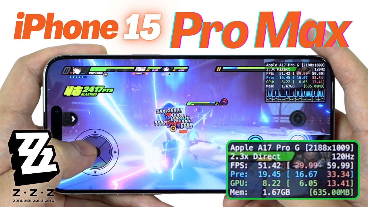 iPhone 15 Pro Max Zenless Zone Zero Gaming review 2025 | FPS & Battery Drain test