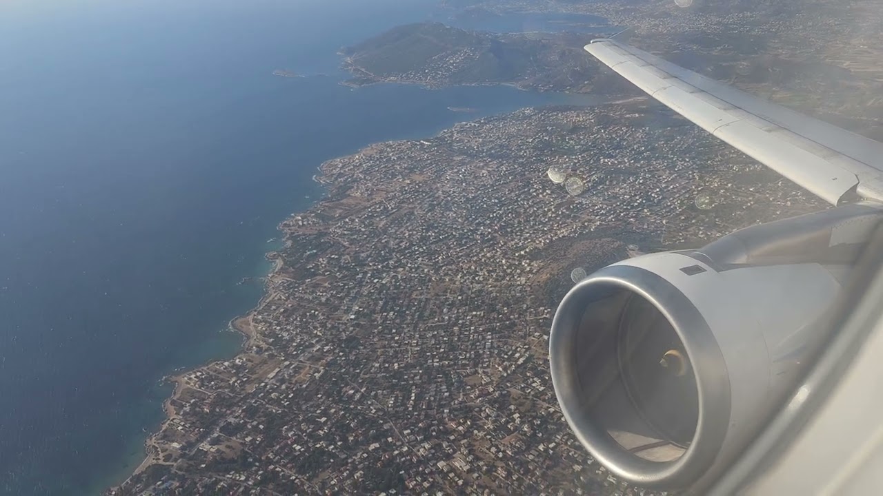 Aegean Airlines Airbus A320  Morning Take off from Athens
