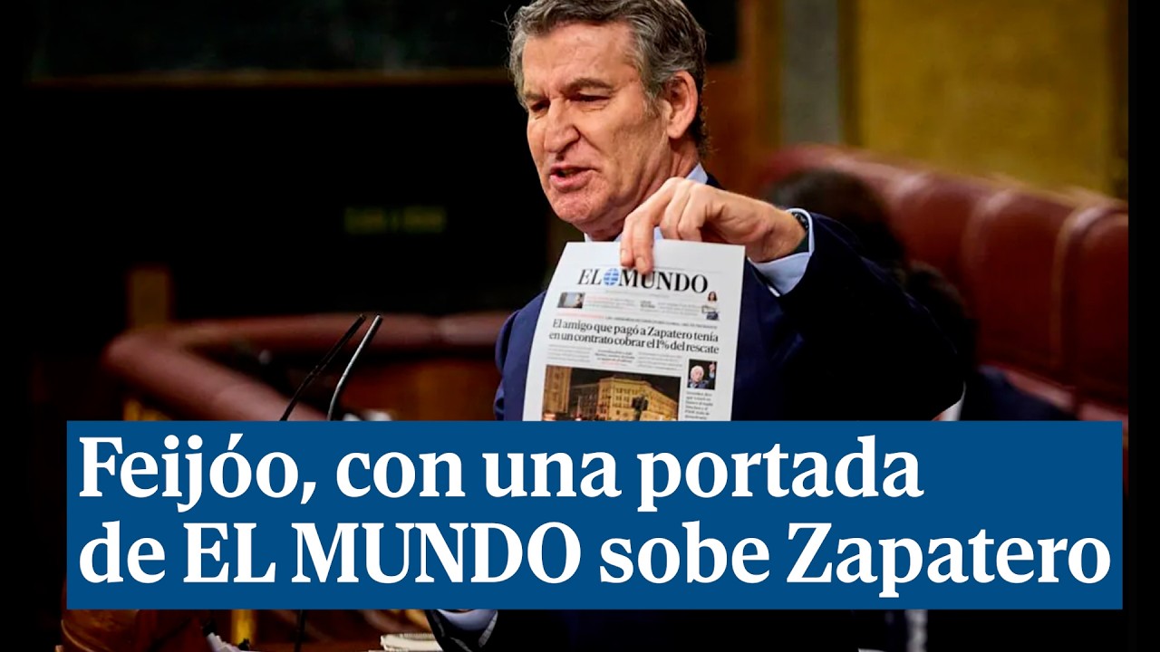 Feijóo, con una portada de EL MUNDO sobe Zapatero: 