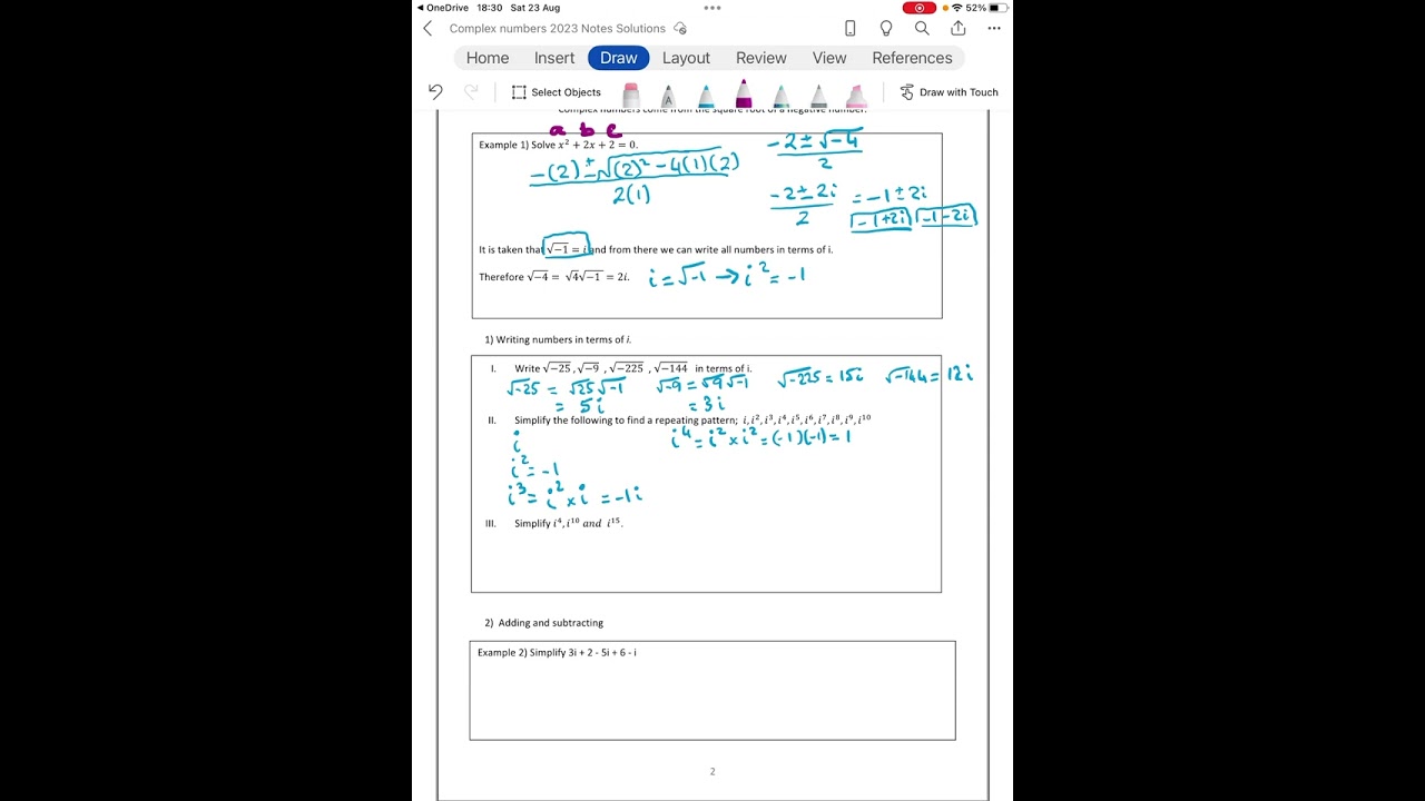 LCHL Complex Numbers video 1 - Basics 