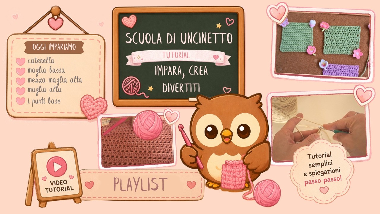 Impara tutti i punti base all'uncinetto in un solo video | Scuola di uncinetto con Giulia