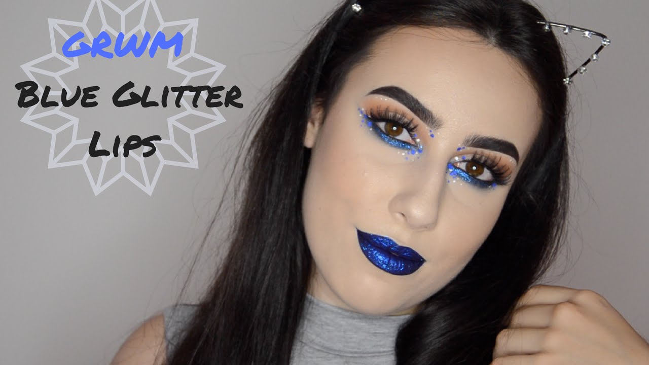 GRWM Blue Glitter Lips: Video in Inglese| Lavoro| Università| Incarnato cadaverico| Nyx Face Awards|