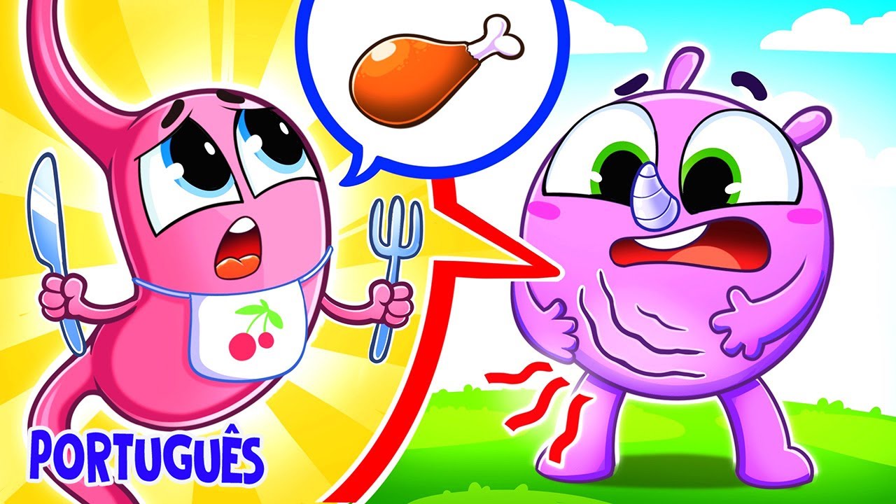 Para Onde Vai a Comida 🤭 | Can&ccedil;&otilde;es e Rimas Infantis Divertidas 😻🐨🐰🦁 Por Baby Zoo