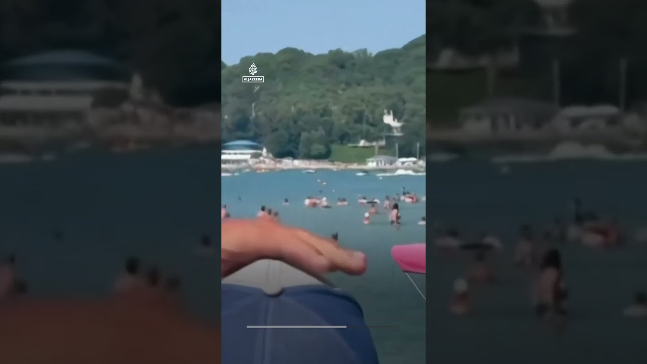 Drone slams into Russian beach, killing at least 7 people | AJ #shorts