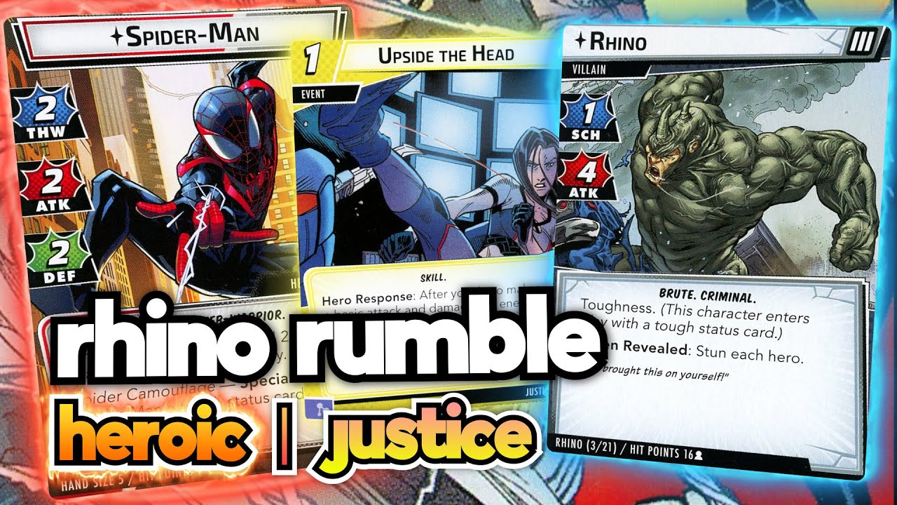 Rhino Rumble - Spider-Man (Miles) Justice vs. Rhino - Heroic - Marvel Champions