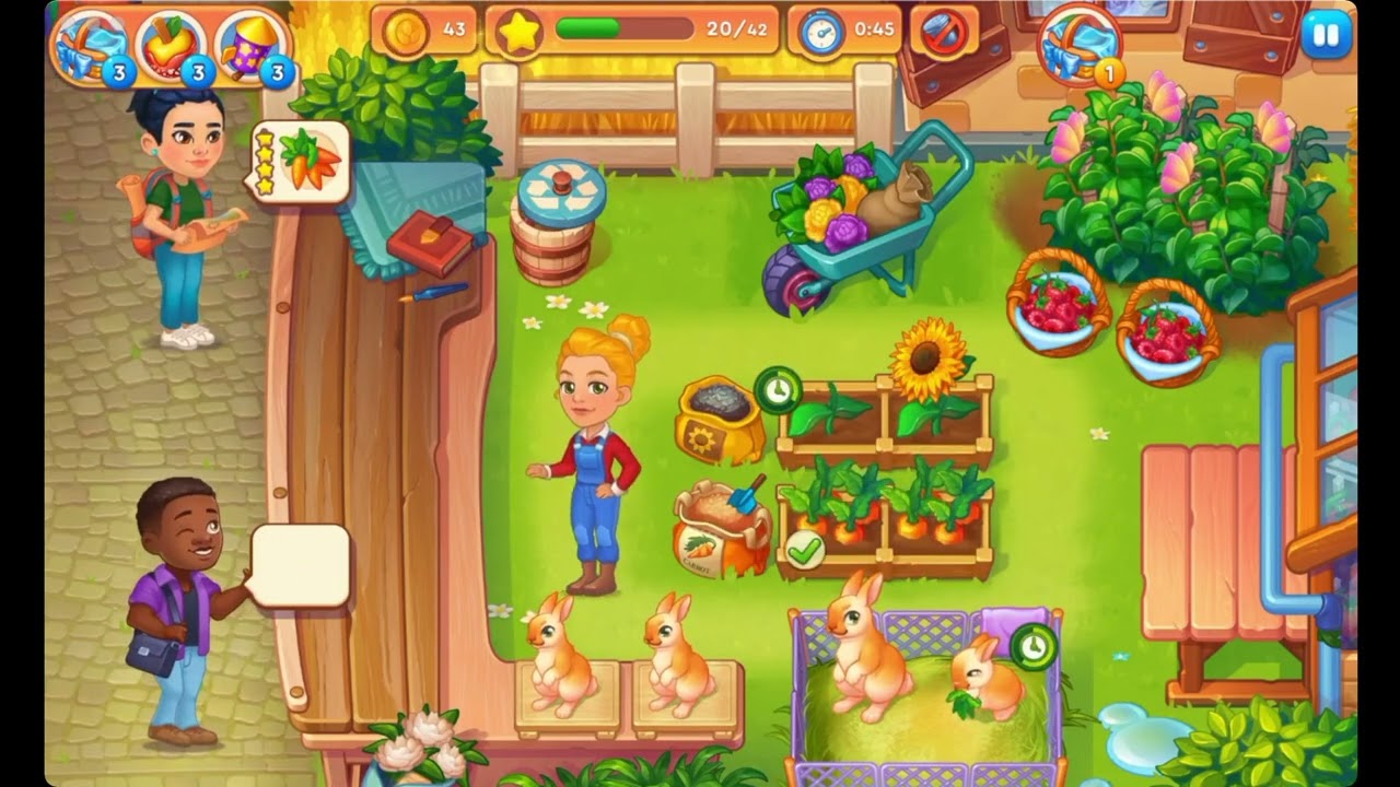 Farming Fever Cooking Games - Level 42 🍎🌻🫐 - No Boosters - FULL STORY - CaroGamesNL