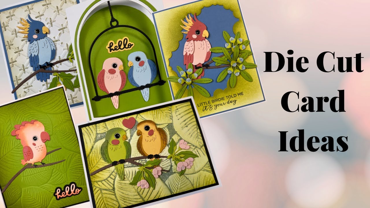 Die Cut Card Ideas using the Cheerful Chirps collection from Spellbinders