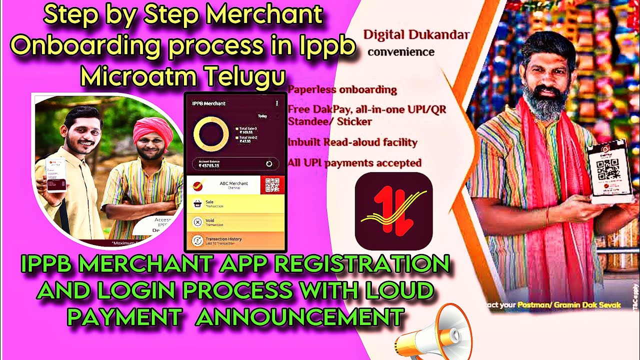 IPPB MERCHANT ONBOARDING PROCESS THROUGH MICRO-ATM TELUGU AND MERCHANT APP REGISTRATION