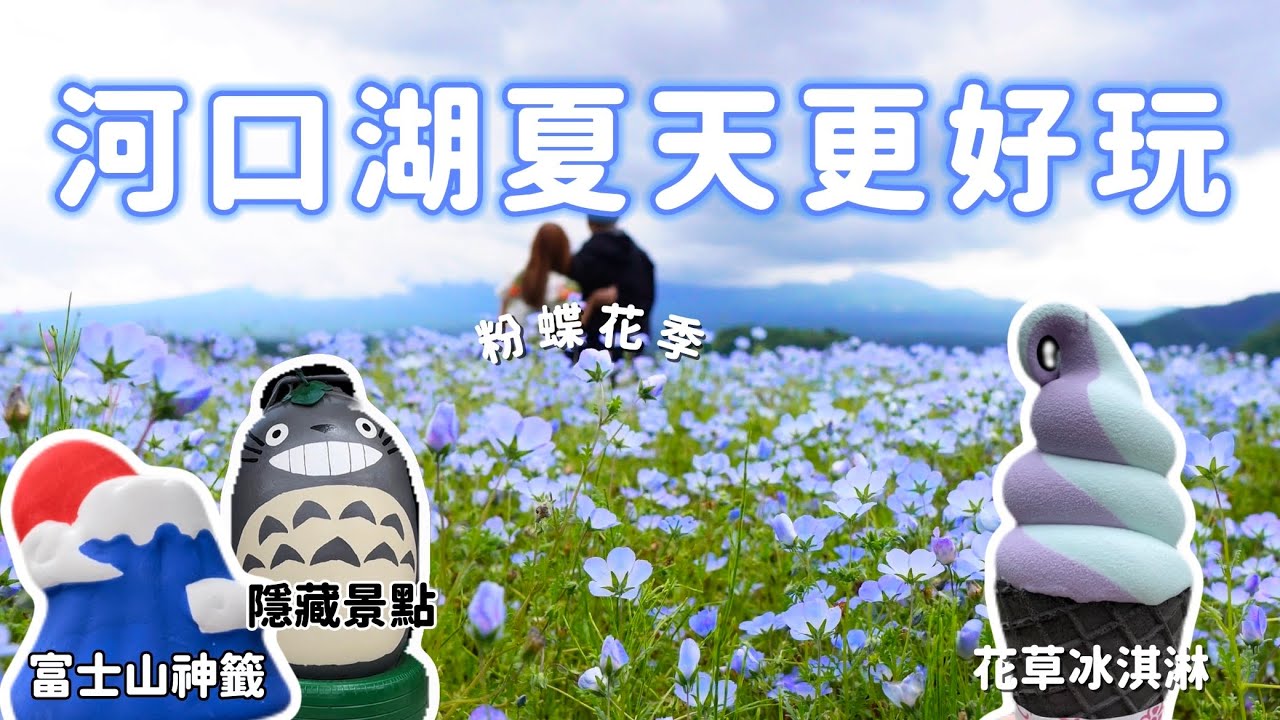 《日本旅遊》富士山河口湖夏天活動好多｜大池公園假日市集｜大石公園粉蝶花季 花草冰淇淋｜最古老的富士山神社、神籤、御朱印｜河口湖美食 伴手禮 租車咖啡廳｜富士急樂園超激烈翻轉過山車 此生必坐一次