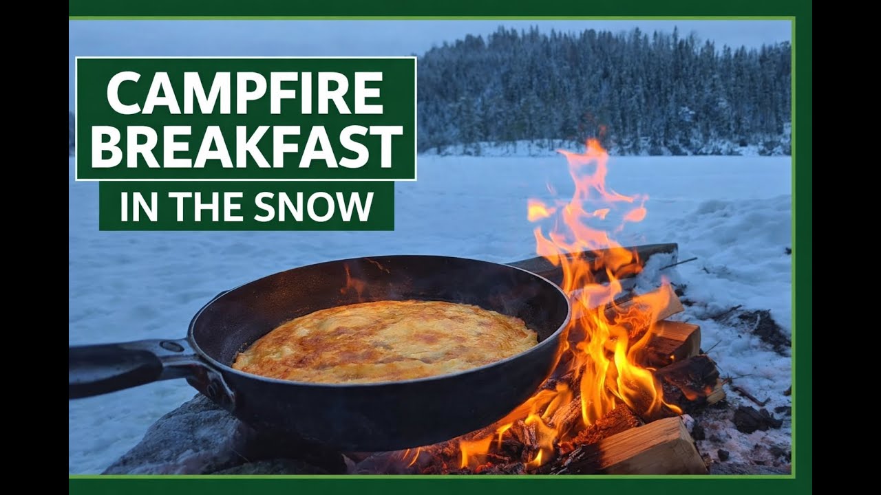 Campfire Breakfast in the Snow | Tortilla Omelet + Coffee