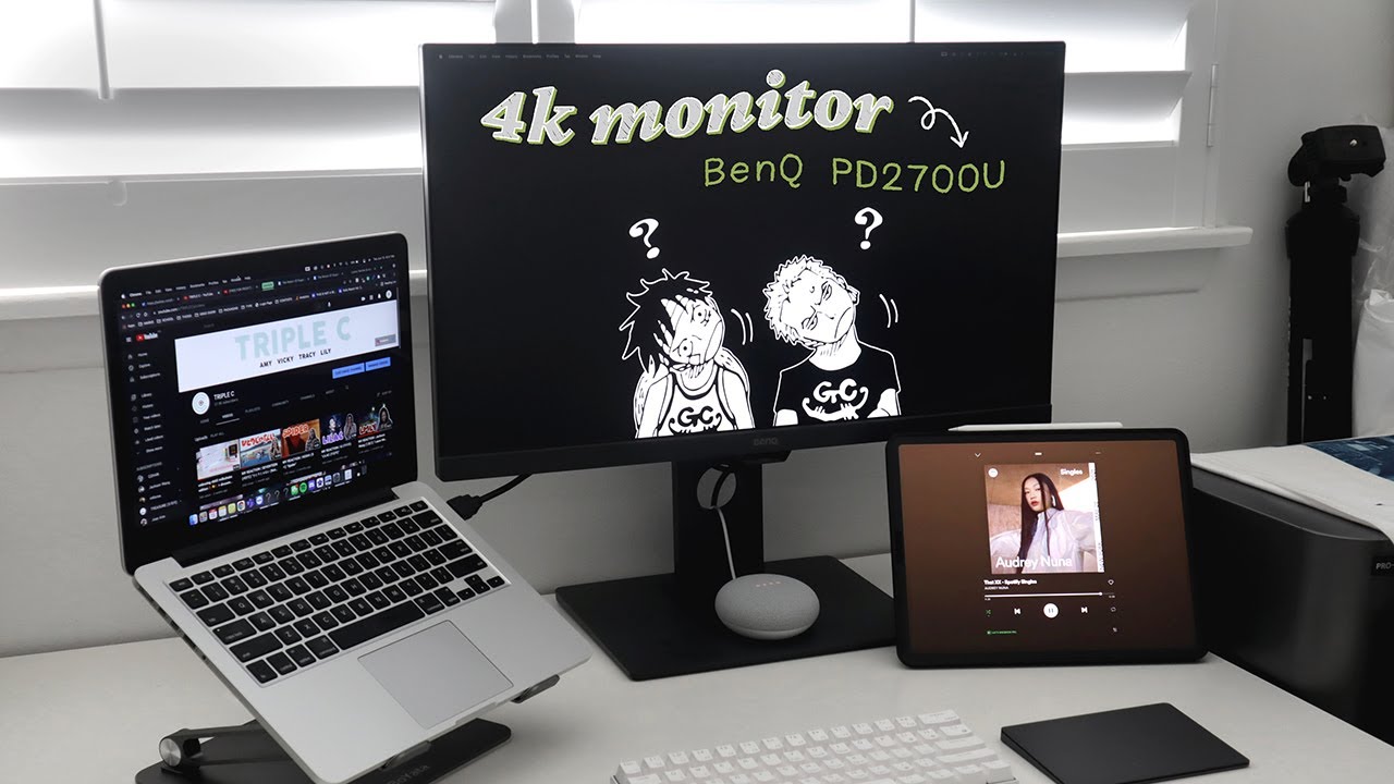 unboxing benq pd2700u 4K monitor | MOFT iPad accessories ✲ﾟ*｡⋆ asmr + music